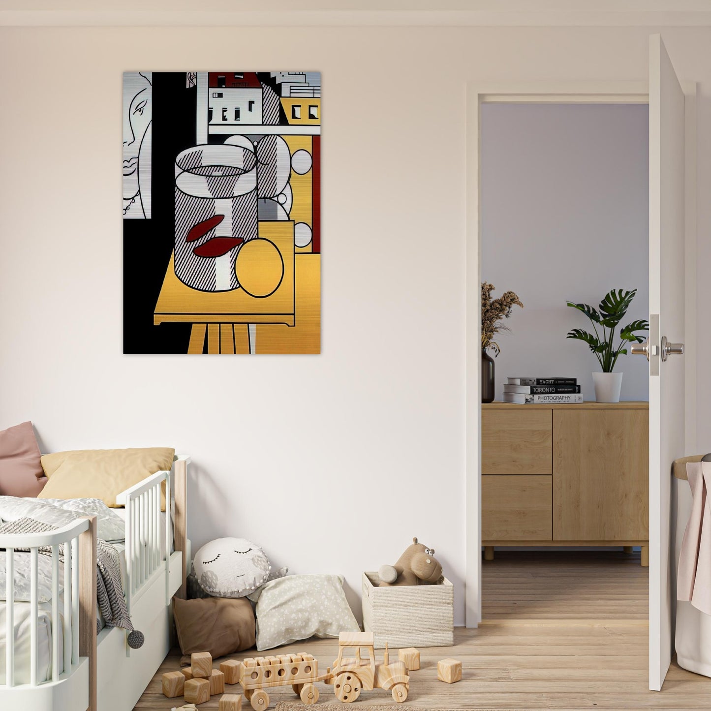 STILL LIFE WITH GOLDFISH 1974 - Roy Lichtenstein Brushed Aluminum Print - 70x100 cm / 28x40 inches | Roy Lichtenstein Aluminum Print | Roy Lichtenstein Prints