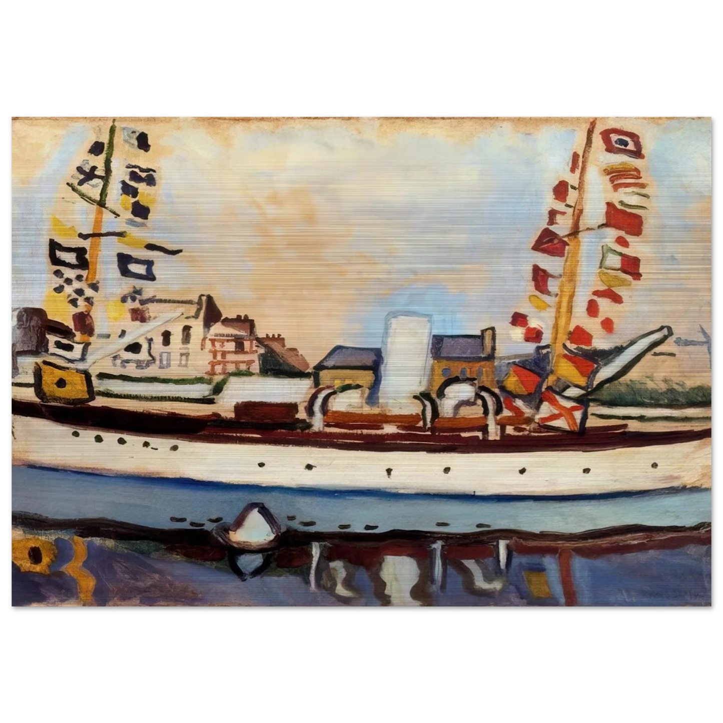 THE ENGLISH YACHT 1906 - Raoul Dufy Brushed Aluminum Print - 70x100 cm / 28x40 inches | Raoul Dufy Aluminum Print | Raoul Dufy Prints
