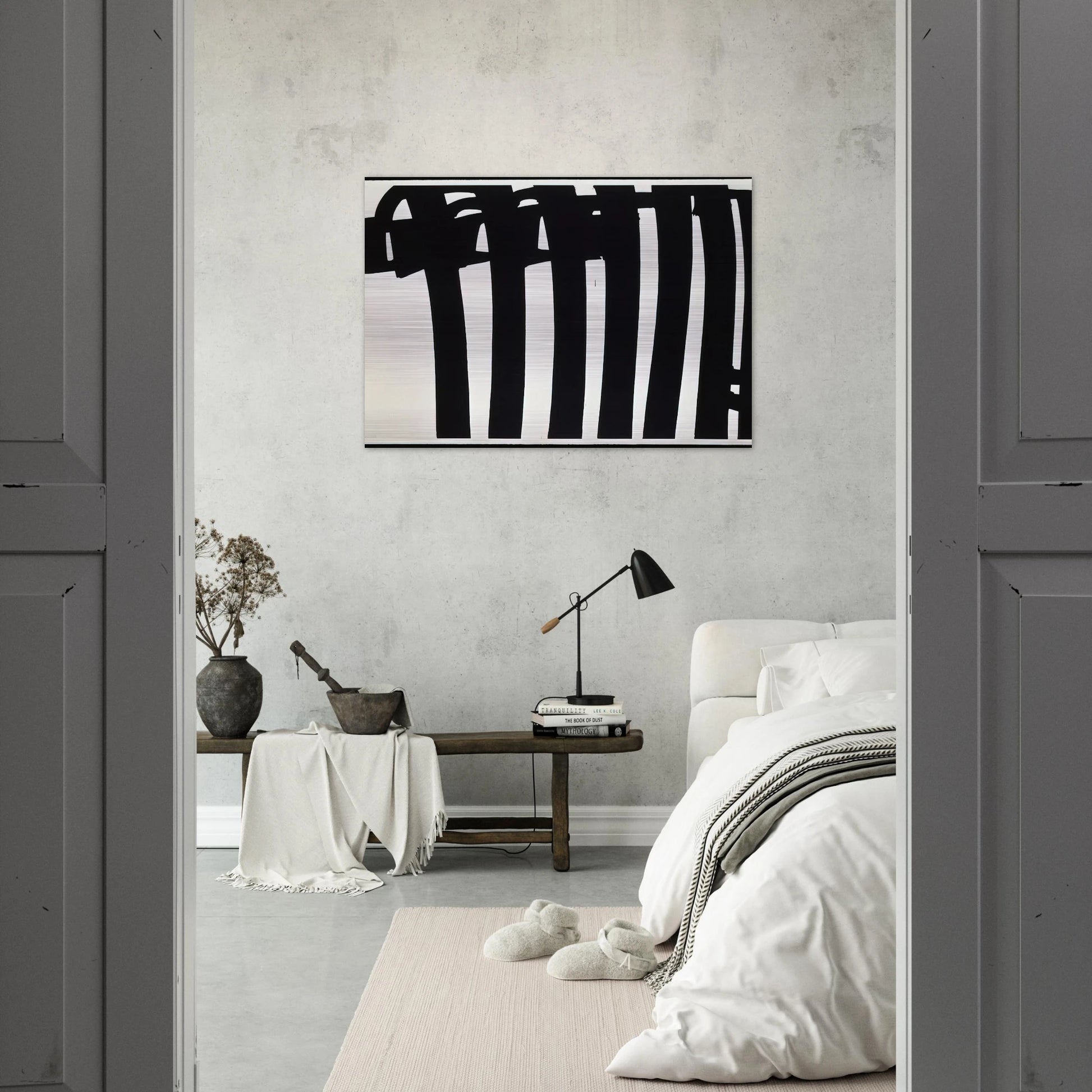 Peinture 202 x 327 cm, 17 janvier 1970 - 1970 - Pierre Soulages Brushed Aluminum Print - 70x100 cm / 28x40 inches | Pierre Soulages Aluminum Print | Pierre Soulages Prints