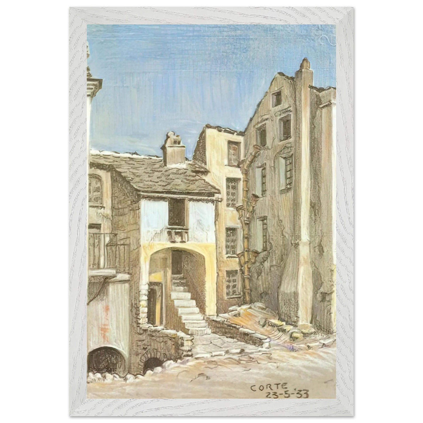 MC Escher - CORTE CORSICA Wall Art - 30x40 cm / 12x16 inches - Fine Art Poster-canvas - -