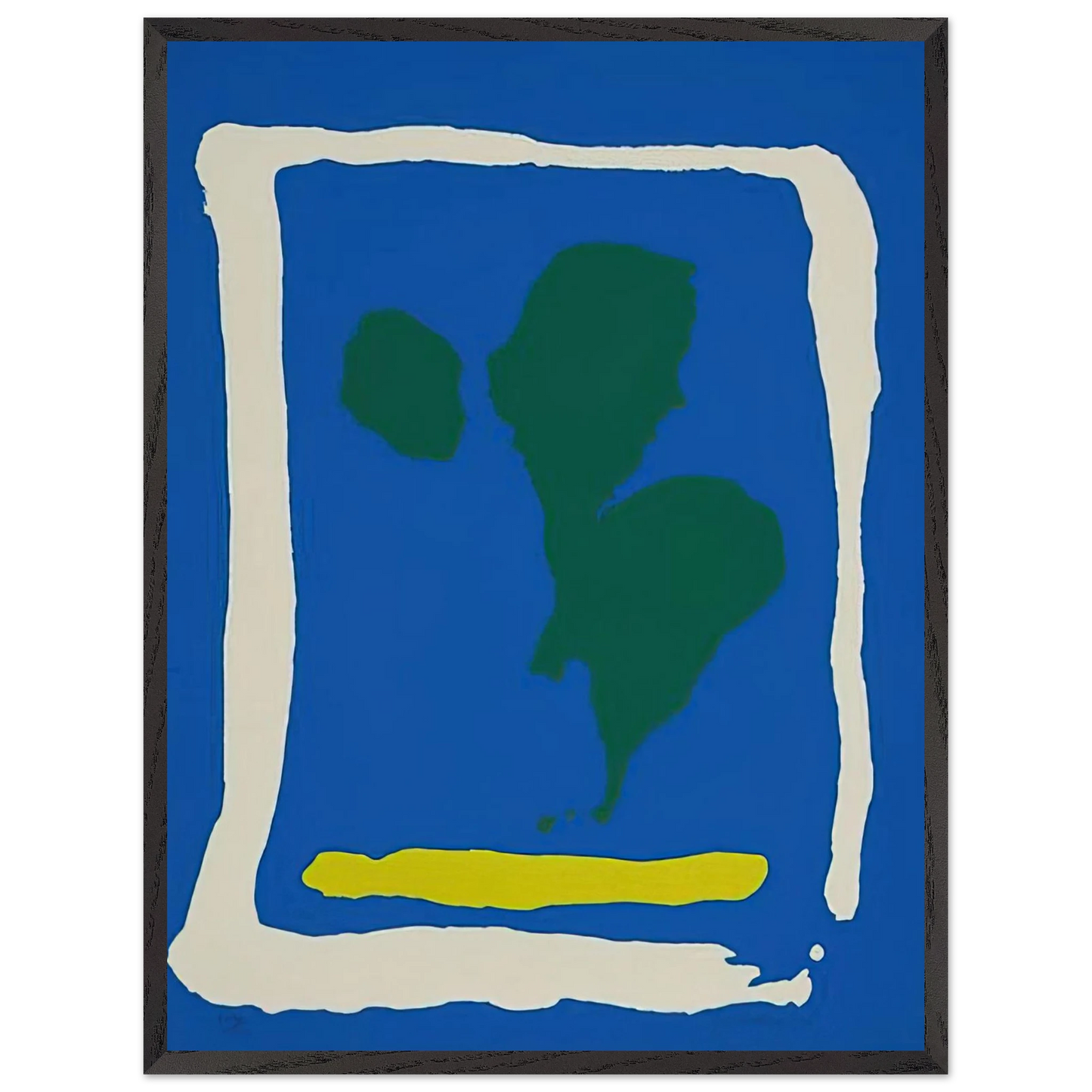 Helen Frankenthaler - Air Frame - 1965 Wall art - 50x50 cm / 20x20 inches - Premium Wooden Framed Poster With Fine Art Paper-canvas - Wood frame