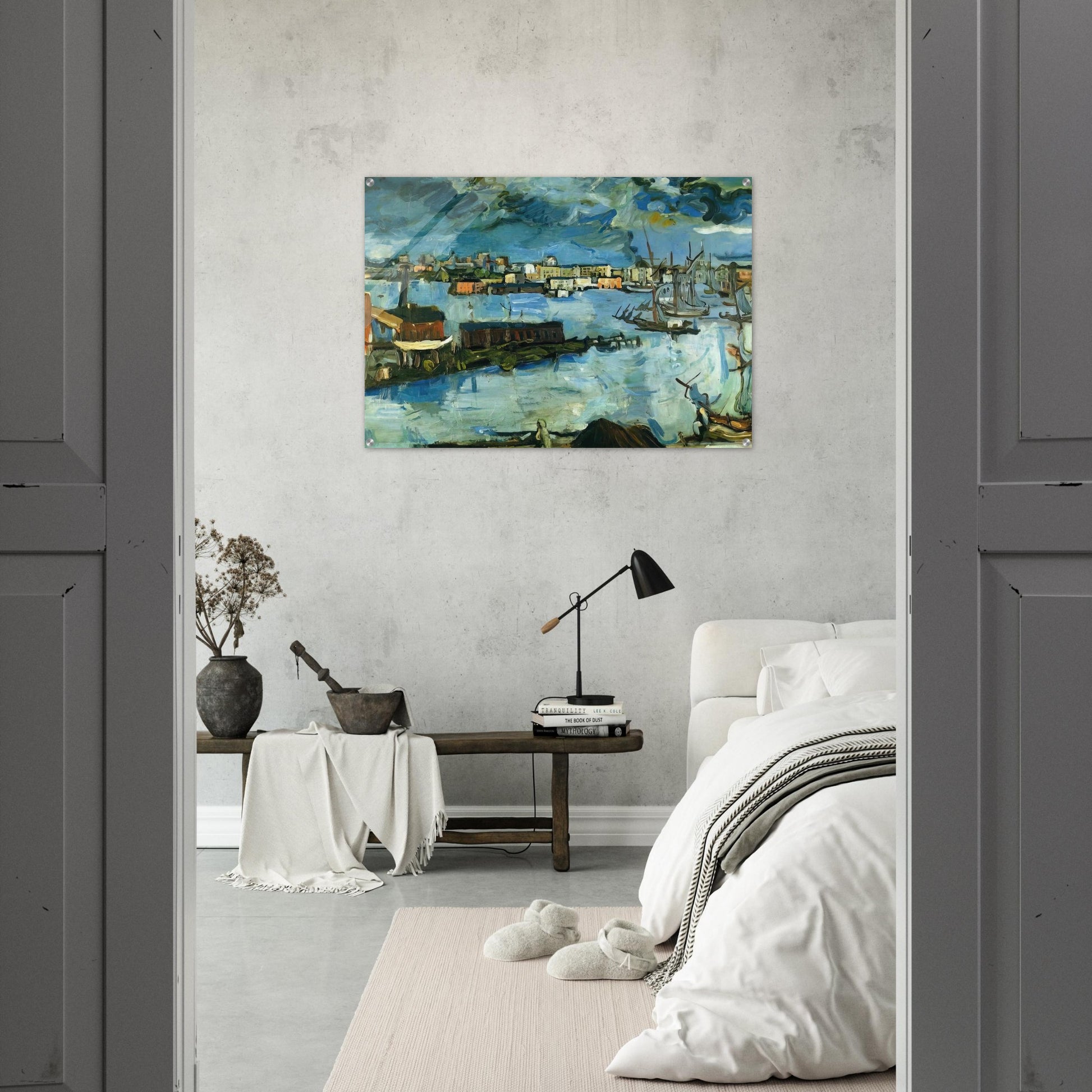 STOCKHOLM HARBOUR - OSKAR KOKOSCHKA Acrylic Print - 70x100 cm / 28x40″ inches | OSKAR KOKOSCHKA Wall Art | OSKAR KOKOSCHKA Prints