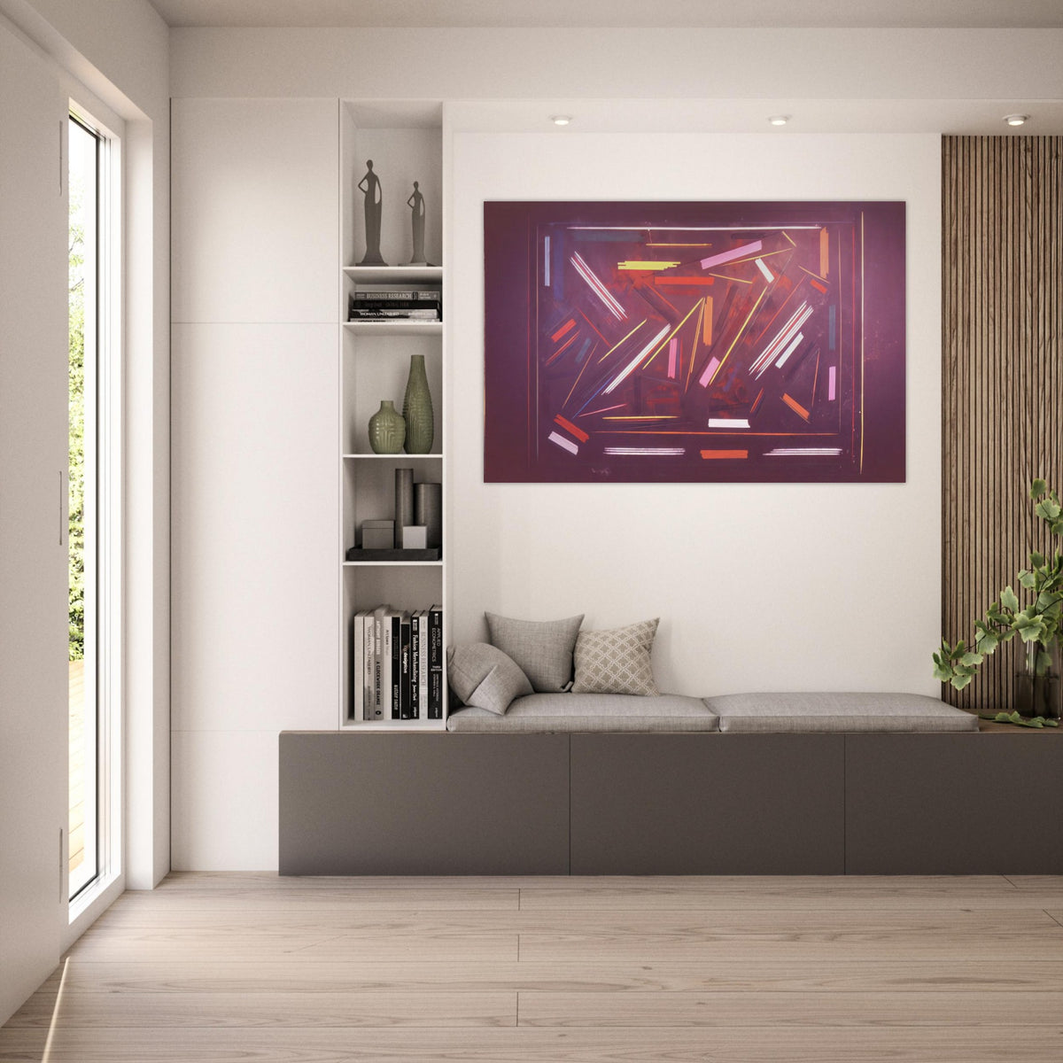 Brown Line Painting - 1968 - Ronnie Landfield Art Prints - 100x150 cm / 40x60″ inches | Ronnie Landfield Poster | Ronnie Landfield Prints