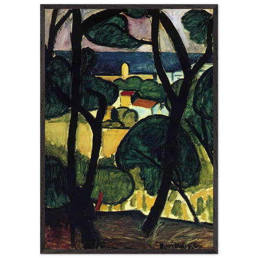 VIEW OF COLLIOURE - Henri Matisse 70x100 cm / 28x40 inches Framed Art Print – Black Wooden Frame