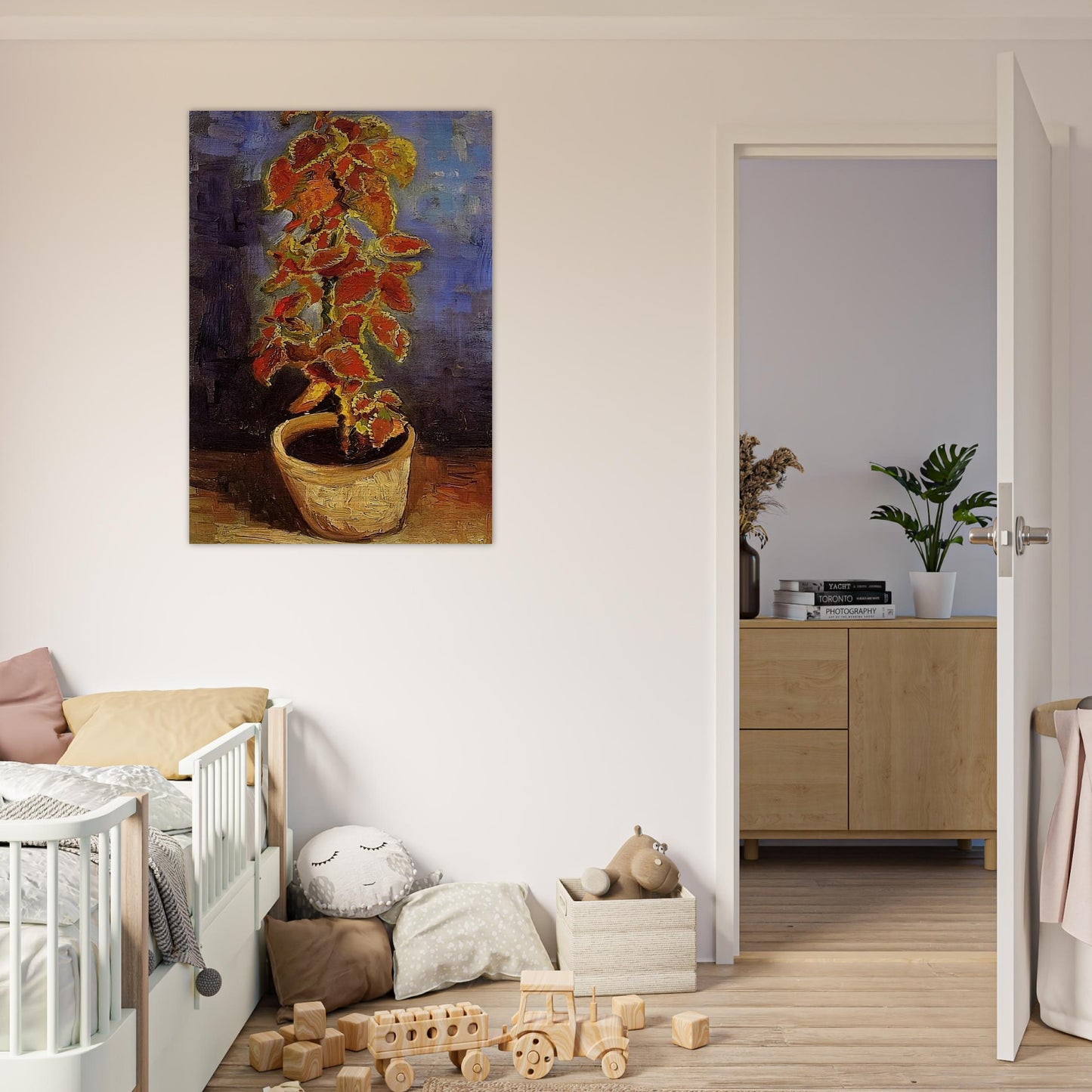 Coleus Plant in a Flowerpot - Vincent van Gogh Brushed Aluminum Print - 70x100 cm / 28x40 inches | Vincent van Gogh Aluminum Print | Vincent van Gogh Prints