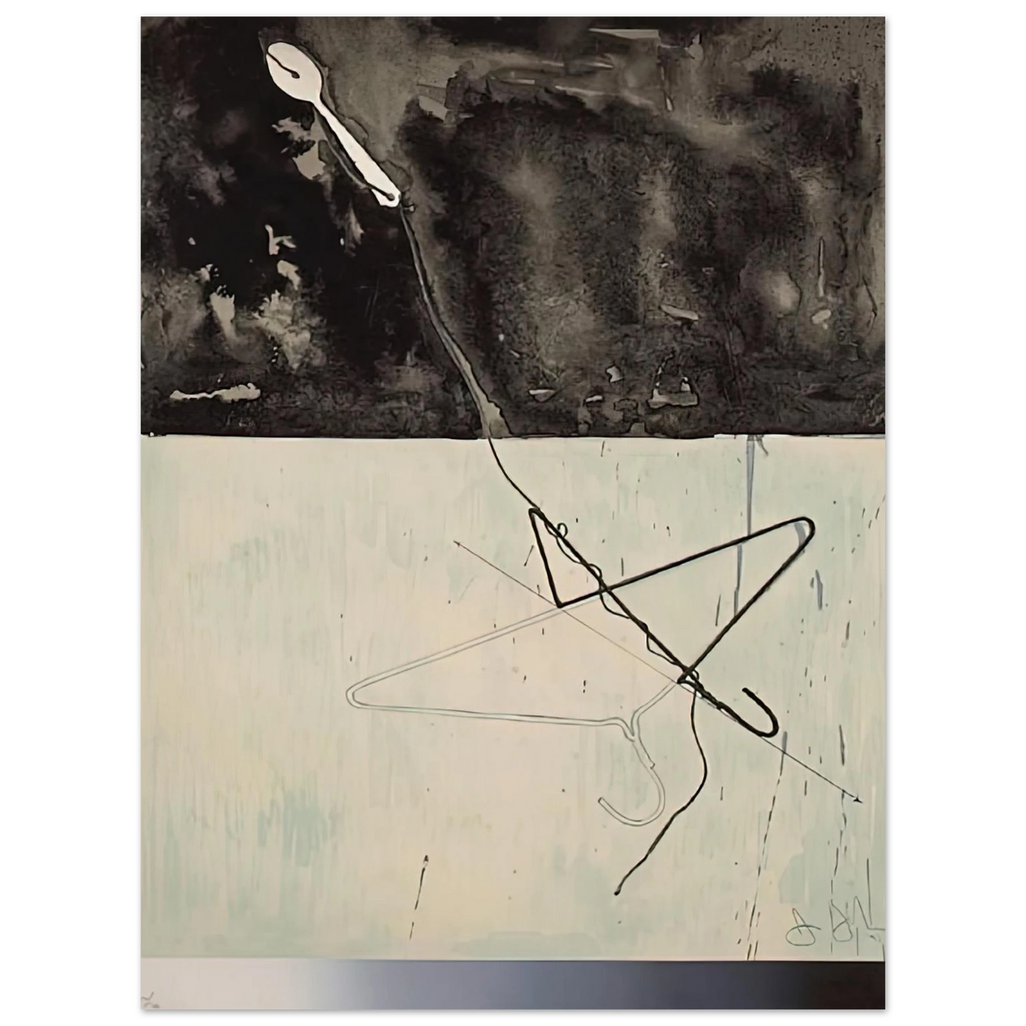 Jasper Johns - COAT HANGER AND SPOON FROM FRAGMENT ACCORDING TO WHAT 1971  75x100 cm / 30x40inches Fine Art Poster
