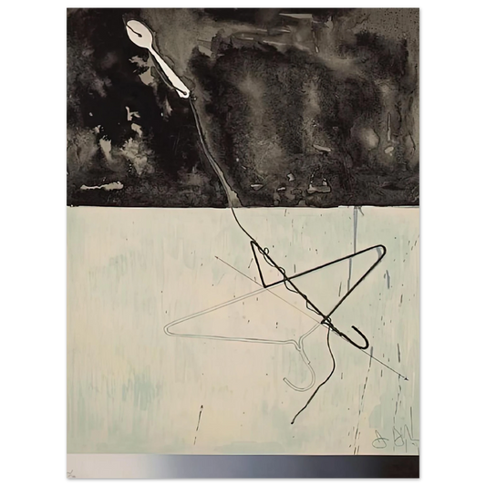 Jasper Johns - COAT HANGER AND SPOON FROM FRAGMENT ACCORDING TO WHAT 1971  75x100 cm / 30x40inches Fine Art Poster