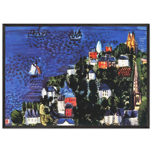 VIEW OF SAINTE ADRESSE - Raoul Dufy 70x100 cm / 28x40 inches Framed Art Print – Black Wooden Frame