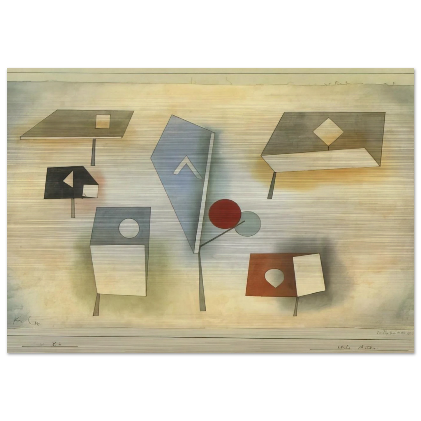 SIX SPECIES 1921 - Paul Klee Brushed Aluminum Print - 70x100 cm / 28x40 inches | Paul Klee Aluminum Print | Paul Klee Prints