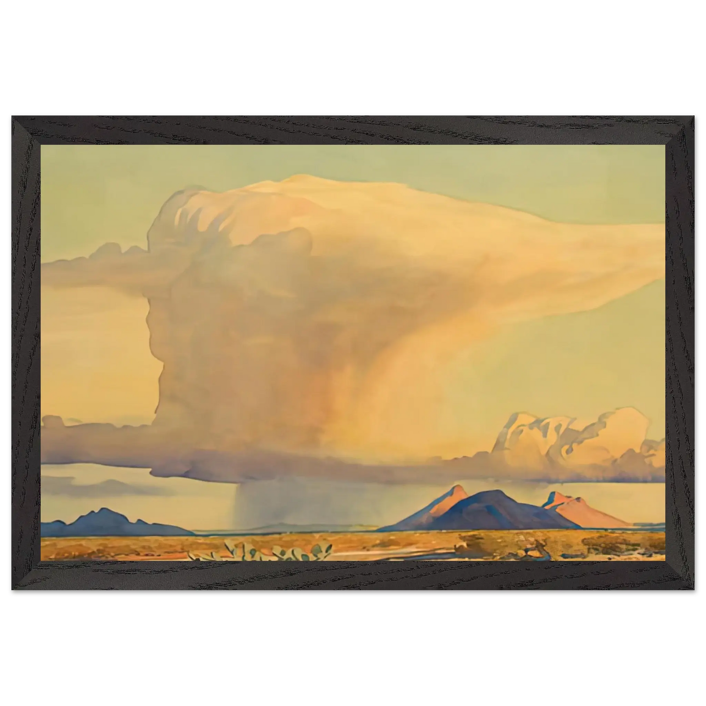 Maynard Dixon - DROUGHT AND DOWNPOUR 1944 Wall art - A1 (59.4 x 84.1  cm) - Premium Wooden Framed Poster With Fine Art Paper - White frame