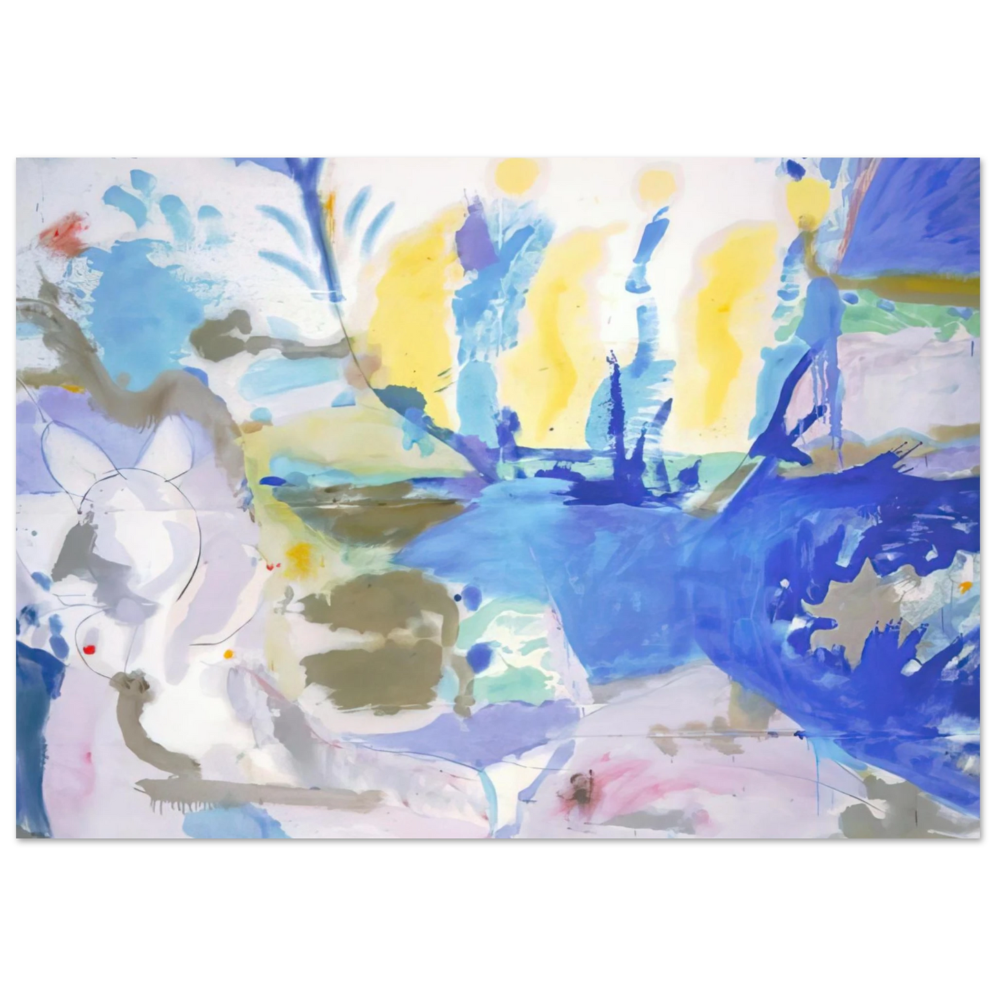 Helen Frankenthaler - Basque Beach - 1958 Wall art - 15x20 cm / 6x8 inches - Premium Wooden Framed Poster With Fine Art Paper-canvas - Black frame
