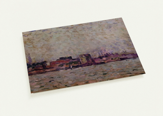 MORNING FOG OVER THE PORT OF VEER HOLLAND 1906 By Theo van Rysselberghe Pack of 10 Post Cards | Theo van Rysselberghe Post Cards | A6 (10.5 x 14.8 cm) - 4.1 x 5.8 inches