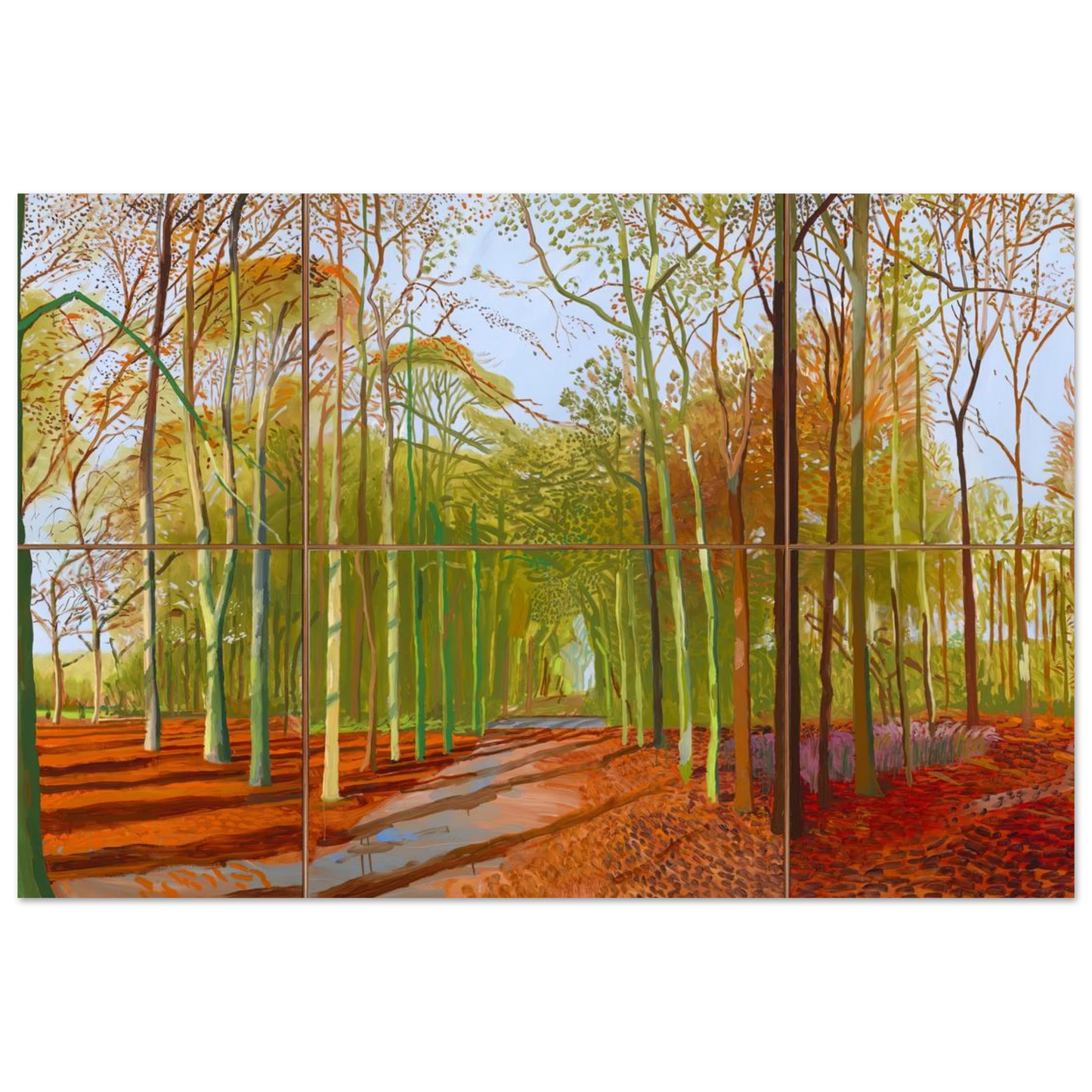 David Hockney - Woldgate Woods, 21, 23 & 29 November 2006 - 50x70 cm / 20x28 inches - Premium Wooden Framed Poster With Fine Art Paper-canvas - Black frame