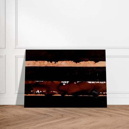 B-Walnut Stain - 2004 - Pierre Soulages Brushed Aluminum Print - 70x100 cm / 28x40 inches | Pierre Soulages Aluminum Print | Pierre Soulages Prints
