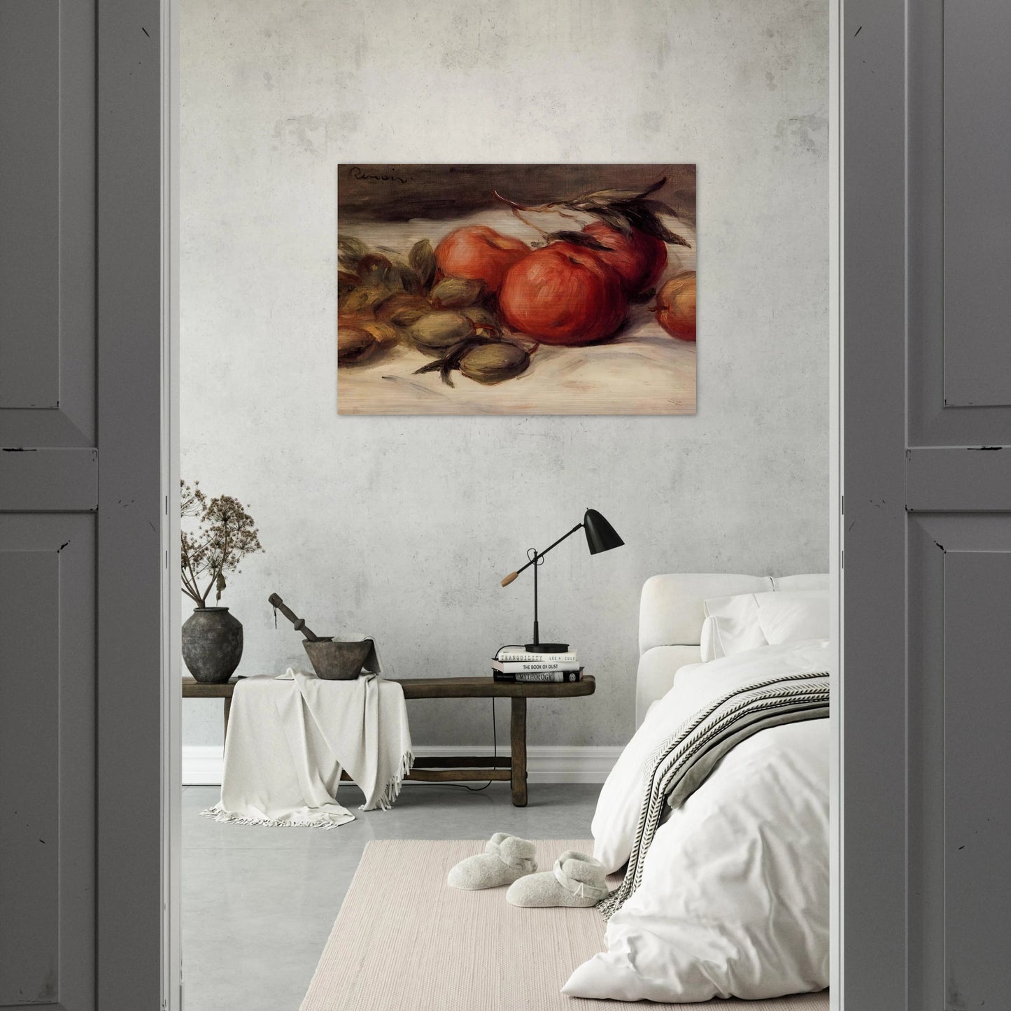 Still Life with Apples and Almonds - Pierre-Auguste Renoir Brushed Aluminum Print - 70x100 cm / 28x40 inches | Pierre-Auguste Renoir Aluminum Print | Pierre-Auguste Renoir Prints