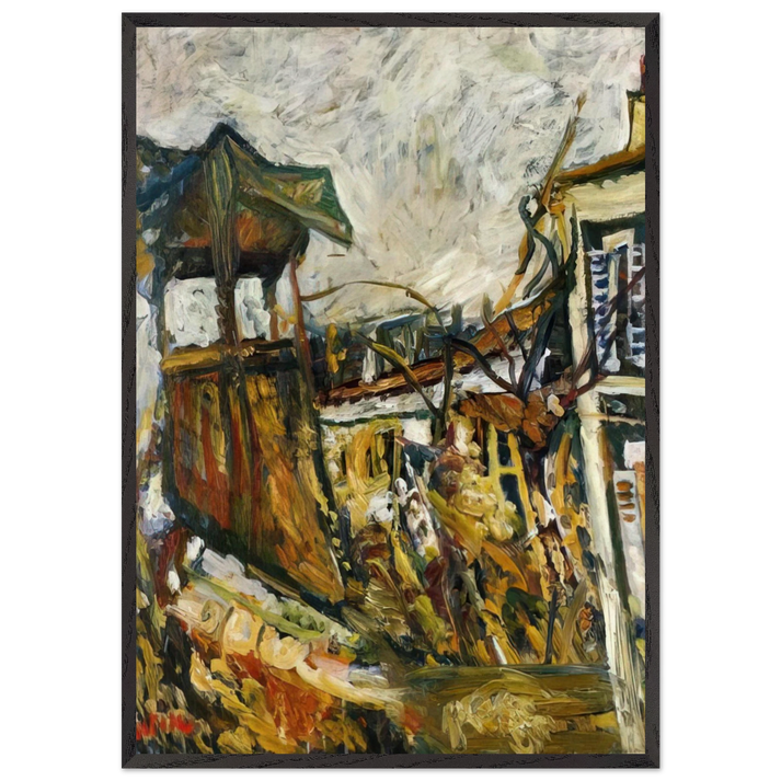 PARISIAN SUBURB - Chaim Soutine 70x100 cm / 28x40 inches Framed Art Print – Black Wooden Frame