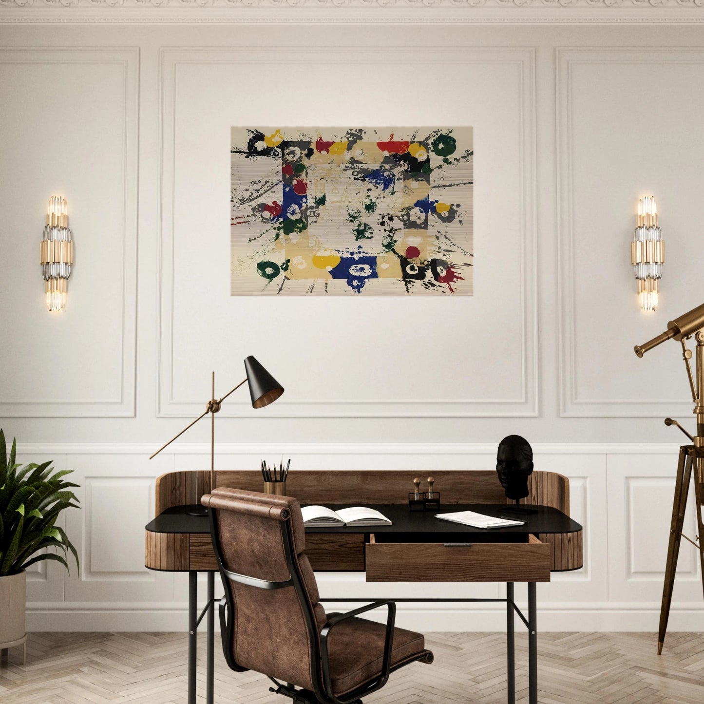 Untitled  SF143S  - Sam Francis Brushed Aluminum Print - 70x100 cm / 28x40 inches | Sam Francis Aluminum Print | Sam Francis Prints