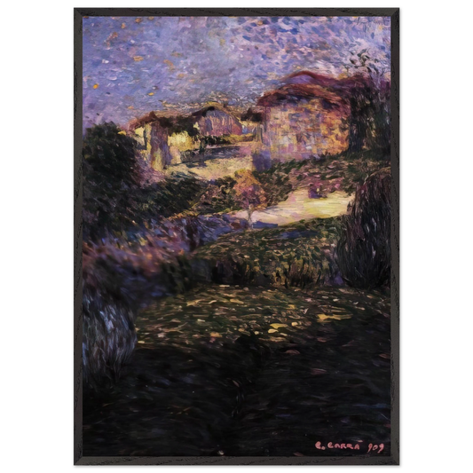 PAESAGGIO 1909 - Carlo Carra 70x100 cm / 28x40 inches Framed Art Print – Black Wooden Frame