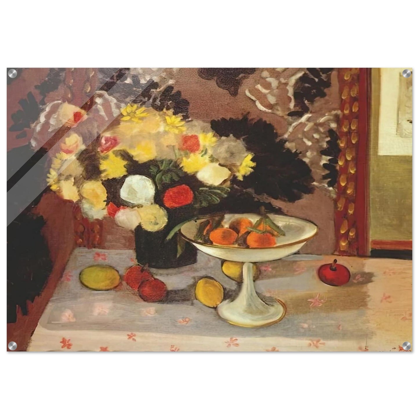 STILL LIFE BOUQUET AND COMPOTIER 1925 - Henri Matisse Acrylic Print - 70x100 cm / 28x40″ inches | Henri Matisse Wall Art | Henri Matisse Prints