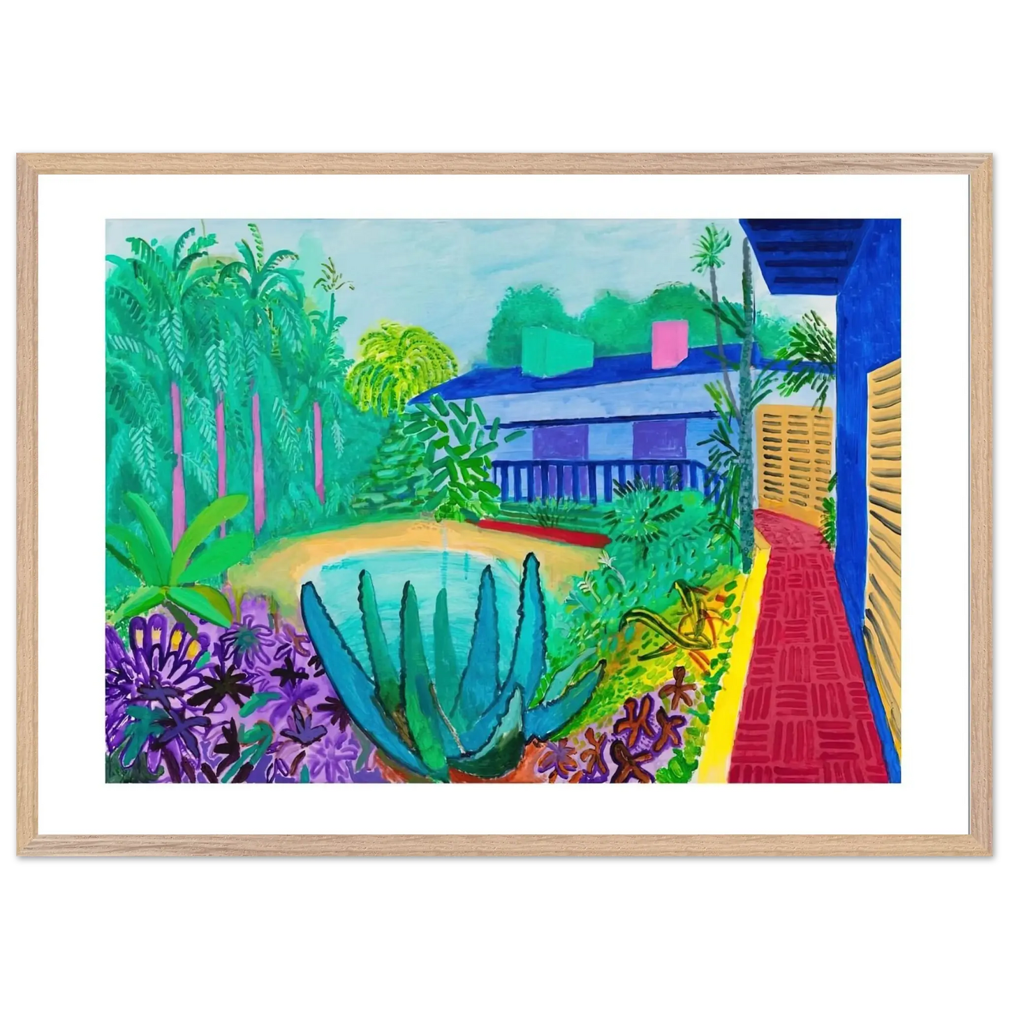 David Hockney - David Hockney Wall art - 70x100 cm / 28x40 Inches - Premium Wooden Framed Poster With Fine Art Paper - White frame