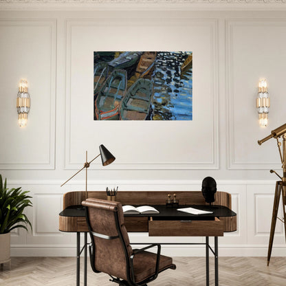 Bathers at La Grenouillere - claude monet Brushed Aluminum Print - 70x100 cm / 28x40 inches | claude monet Aluminum Print | claude monet Prints