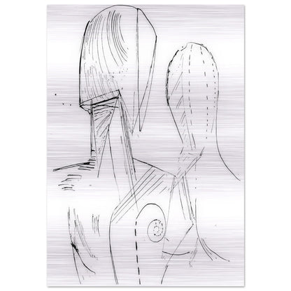 TWO MANNEQUINS - Giorgio de Chirico Brushed Aluminum Print - 70x100 cm / 28x40 inches | Giorgio de Chirico Aluminum Print | Giorgio de Chirico Prints