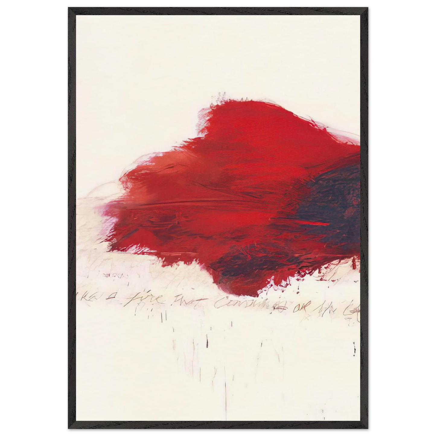 Fifty Days at Iliam The Fire that Consumes All before It - Cy Twombly 70x100 cm / 28x40 inches Framed Art Print – Black Wooden Frame