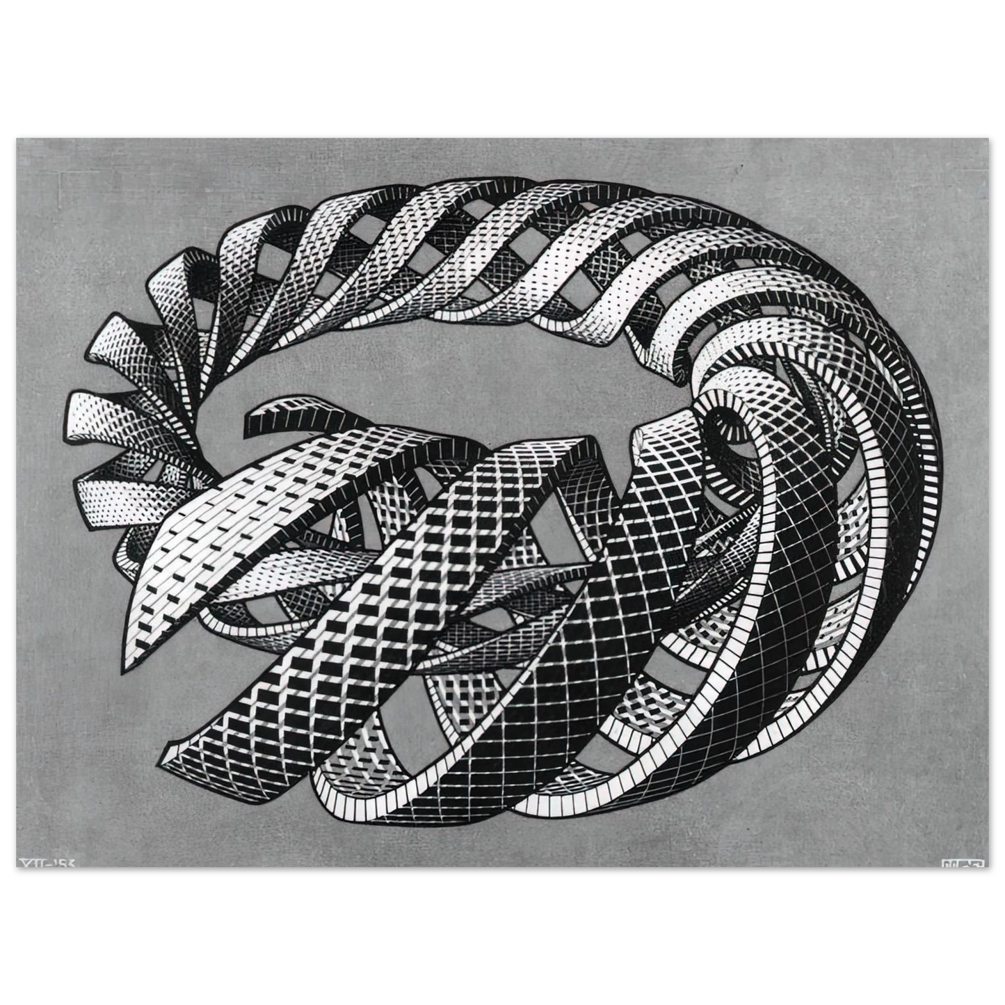 MC Escher - SPIRALS Wall Art - 21x29.7 cm / 8x12" - Fine Art Poster-canvas - -
