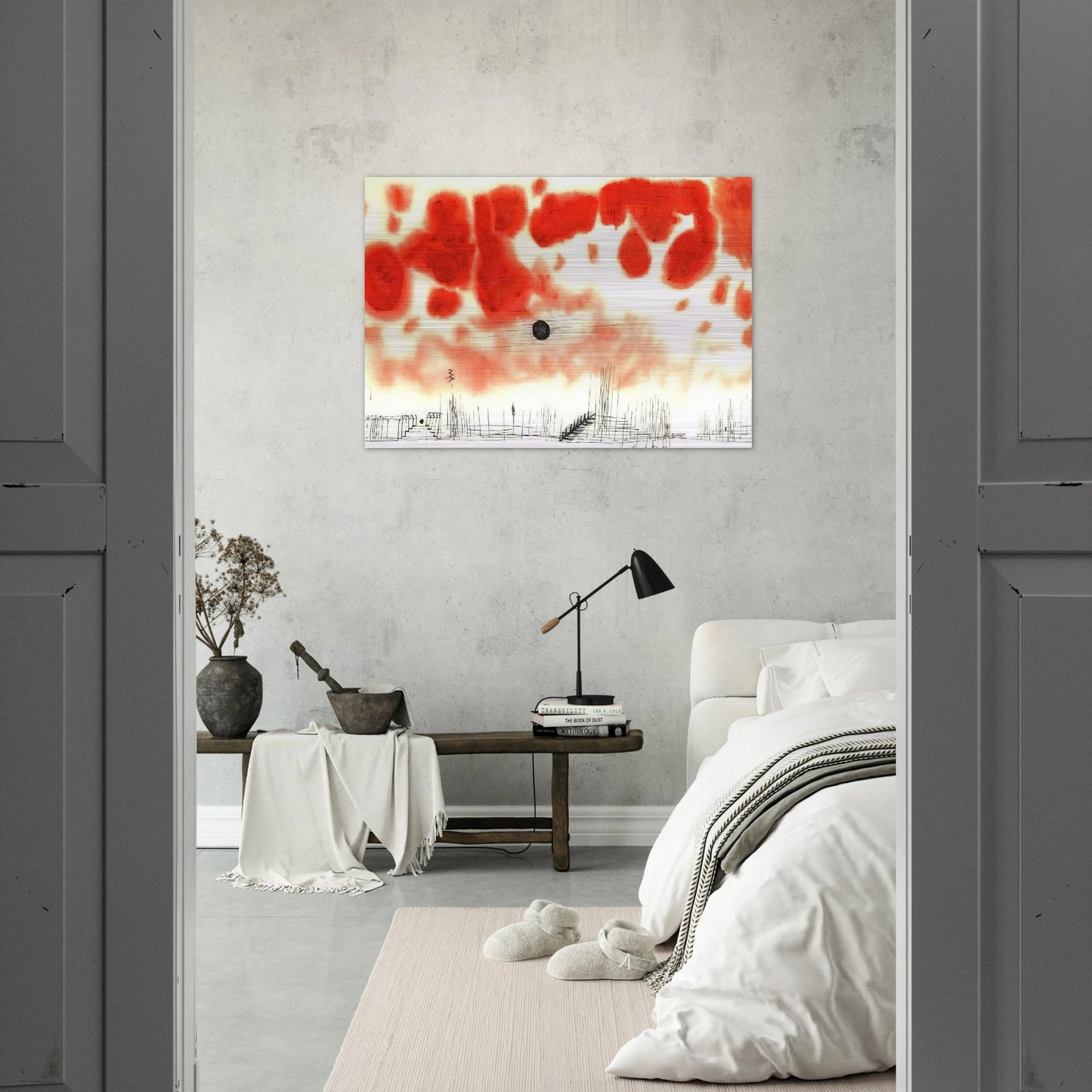 CLOUDS OVER BOR 1940 - Paul Klee Brushed Aluminum Print - 70x100 cm / 28x40 inches | Paul Klee Aluminum Print | Paul Klee Prints