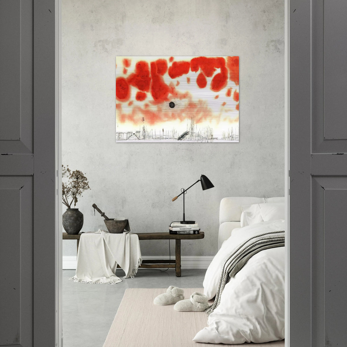CLOUDS OVER BOR 1940 - Paul Klee Brushed Aluminum Print - 70x100 cm / 28x40 inches | Paul Klee Aluminum Print | Paul Klee Prints