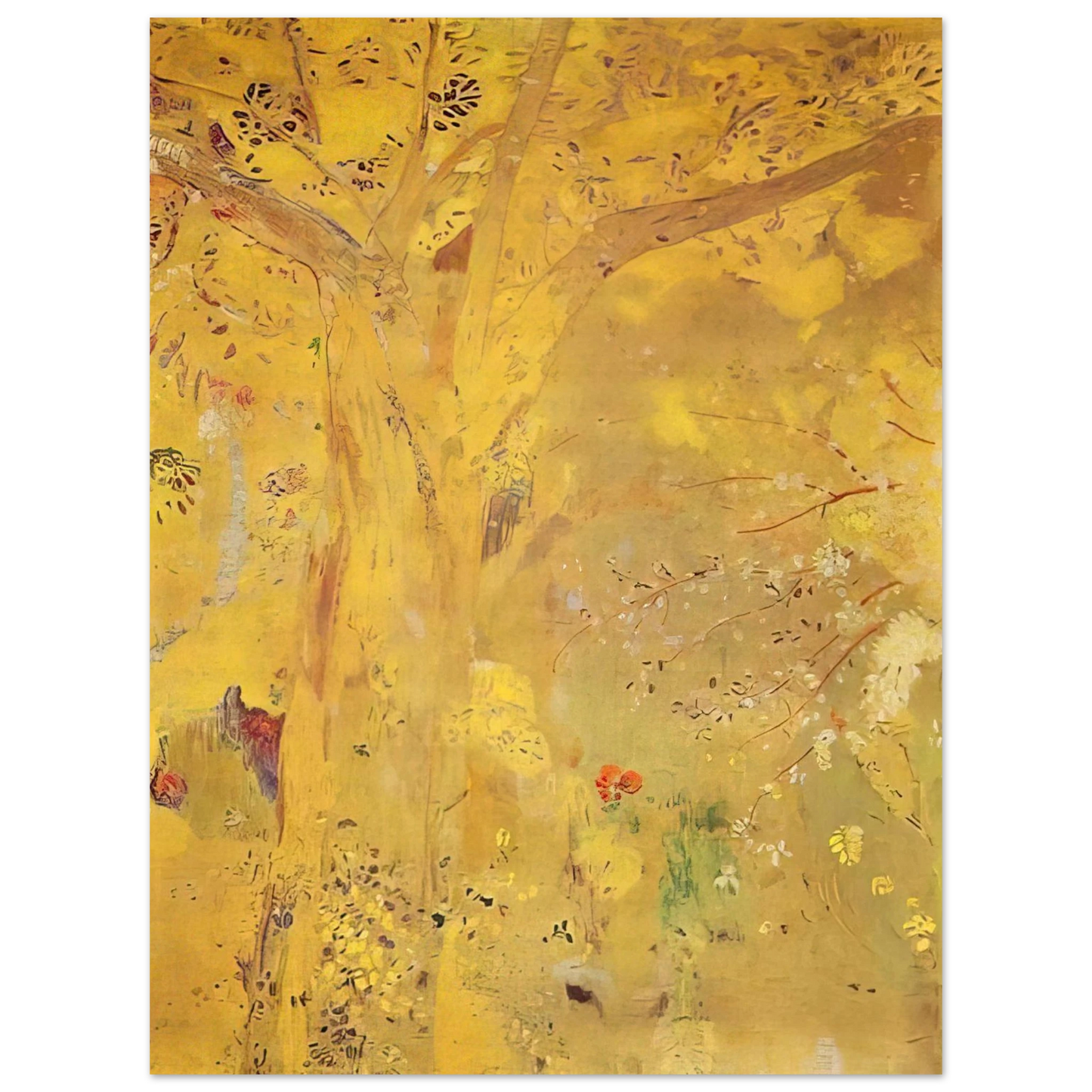 Odilon Redon - TREE AGAINST A YELLOW BACKGROUND 1901  75x100 cm / 30x40inches Fine Art Poster