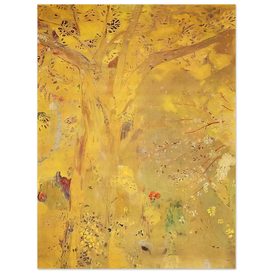 Odilon Redon - TREE AGAINST A YELLOW BACKGROUND 1901  75x100 cm / 30x40inches Fine Art Poster