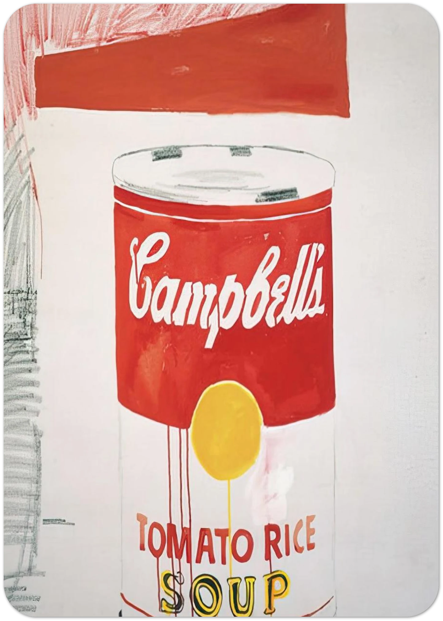 Campbell's Soup Can  Tomato Rice  By Andy Warhol Pack of 10 Post Cards | Andy Warhol Post Cards | A6 (10.5 x 14.8 cm) - 4.1 x 5.8 inches