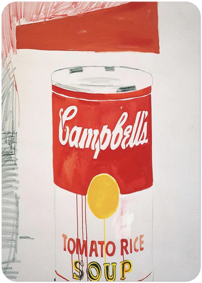 Campbell's Soup Can  Tomato Rice  By Andy Warhol Pack of 10 Post Cards | Andy Warhol Post Cards | A6 (10.5 x 14.8 cm) - 4.1 x 5.8 inches