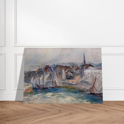 Boats in the Port of Honfleur - claude monet Brushed Aluminum Print - 70x100 cm / 28x40 inches | claude monet Aluminum Print | claude monet Prints