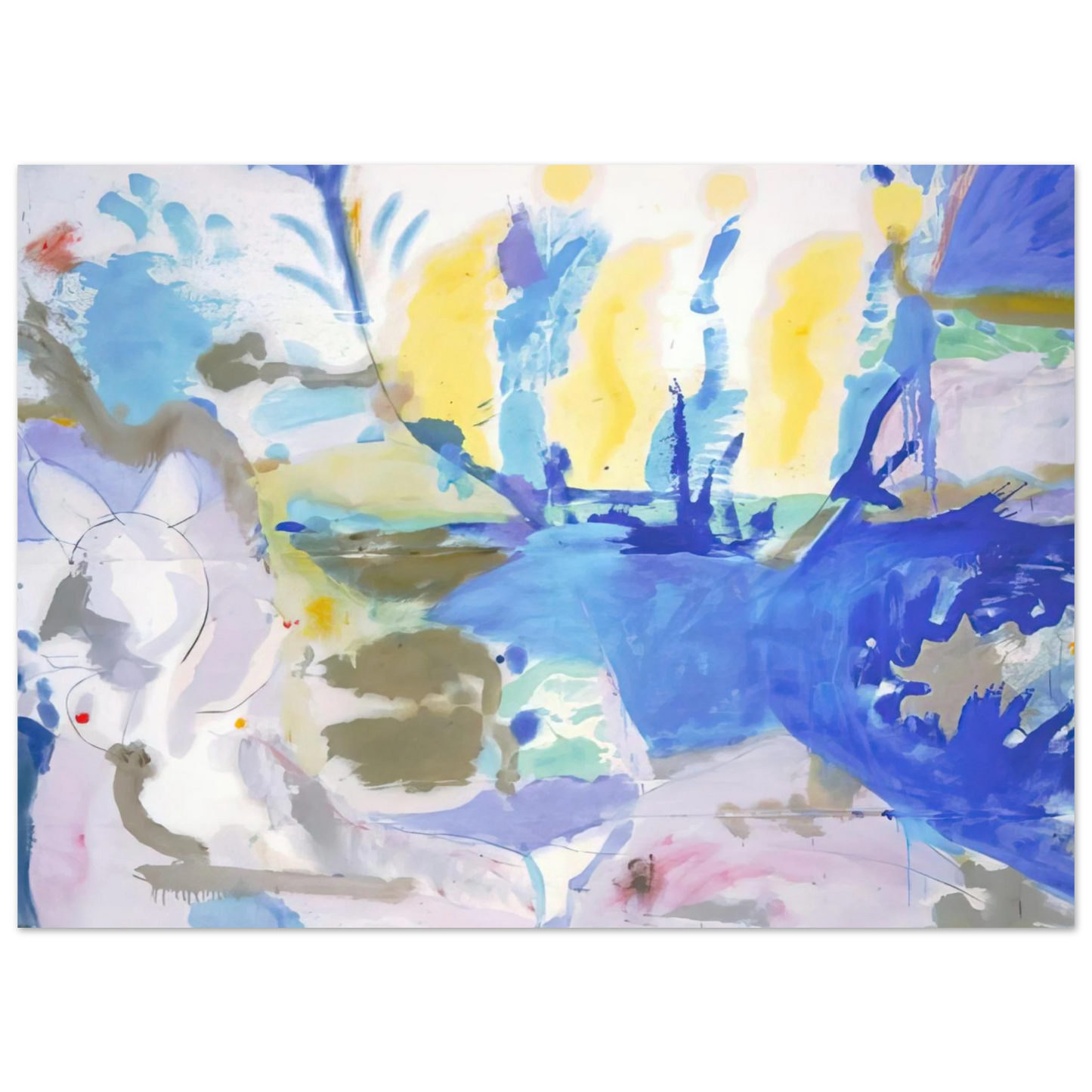 Helen Frankenthaler - Basque Beach - 1958 Wall art - 30x40 cm / 12x16 inches - Fine Art Poster-canvas - -