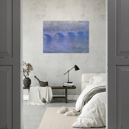 Waterloo Bridge in the Fog - claude monet Brushed Aluminum Print - 70x100 cm / 28x40 inches | claude monet Aluminum Print | claude monet Prints