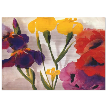 Irises and poppies - Emil Nolde Brushed Aluminum Print - 70x100 cm / 28x40 inches | Emil Nolde Aluminum Print | Emil Nolde Prints