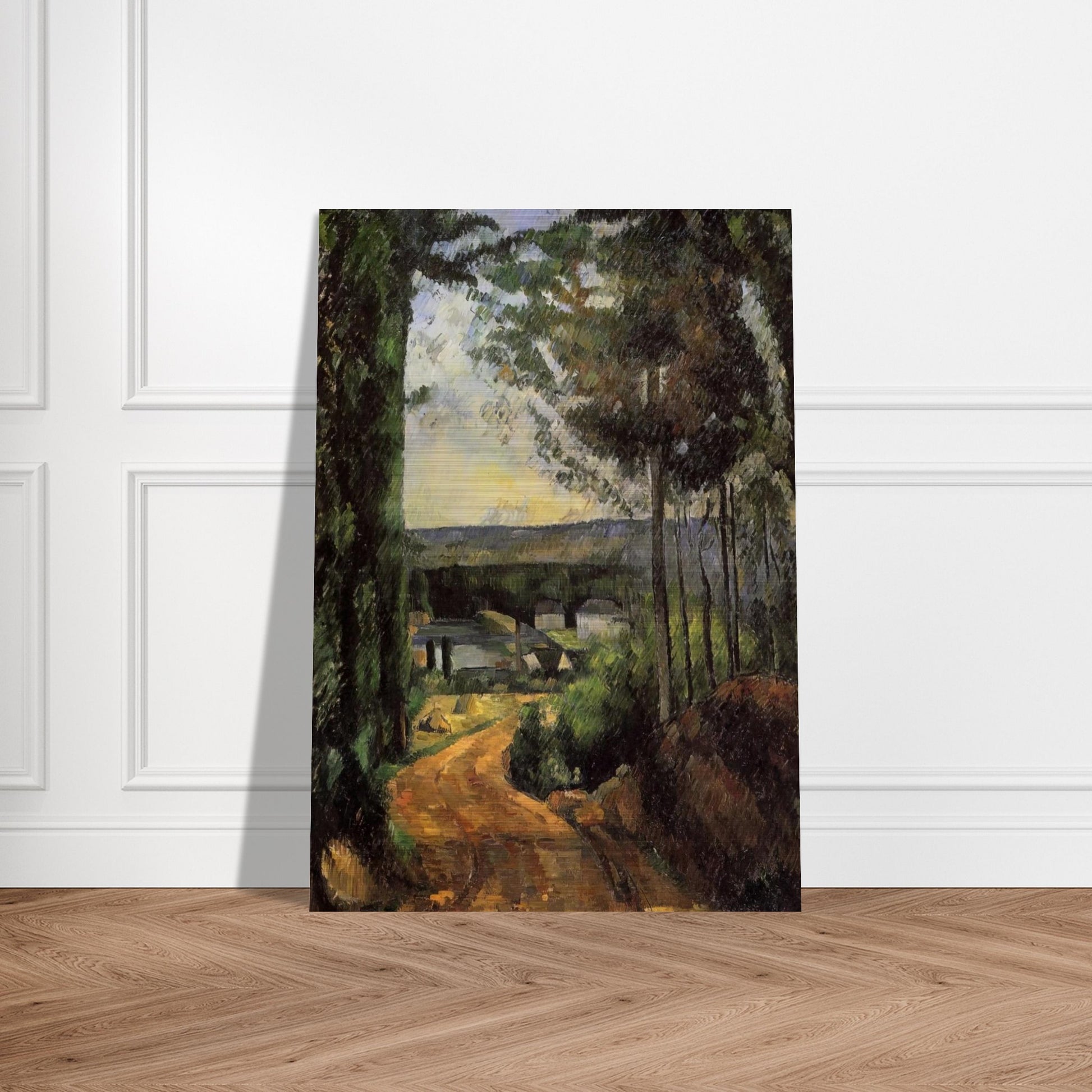 Road, Trees and Lake - Paul Cézanne Brushed Aluminum Print - 70x100 cm / 28x40 inches | Paul Cézanne Aluminum Print | Paul Cézanne Prints