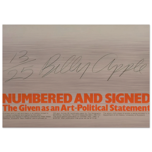 Numbered and Signed - 1980 - Billy Apple Brushed Aluminum Print - 70x100 cm / 28x40 inches | Billy Apple Aluminum Print | Billy Apple Prints