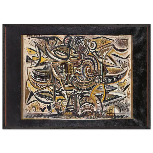 Bird in the Wind - Richard Pousette-Dart 70x100 cm / 28x40 inches Framed Art Print – Black Wooden Frame