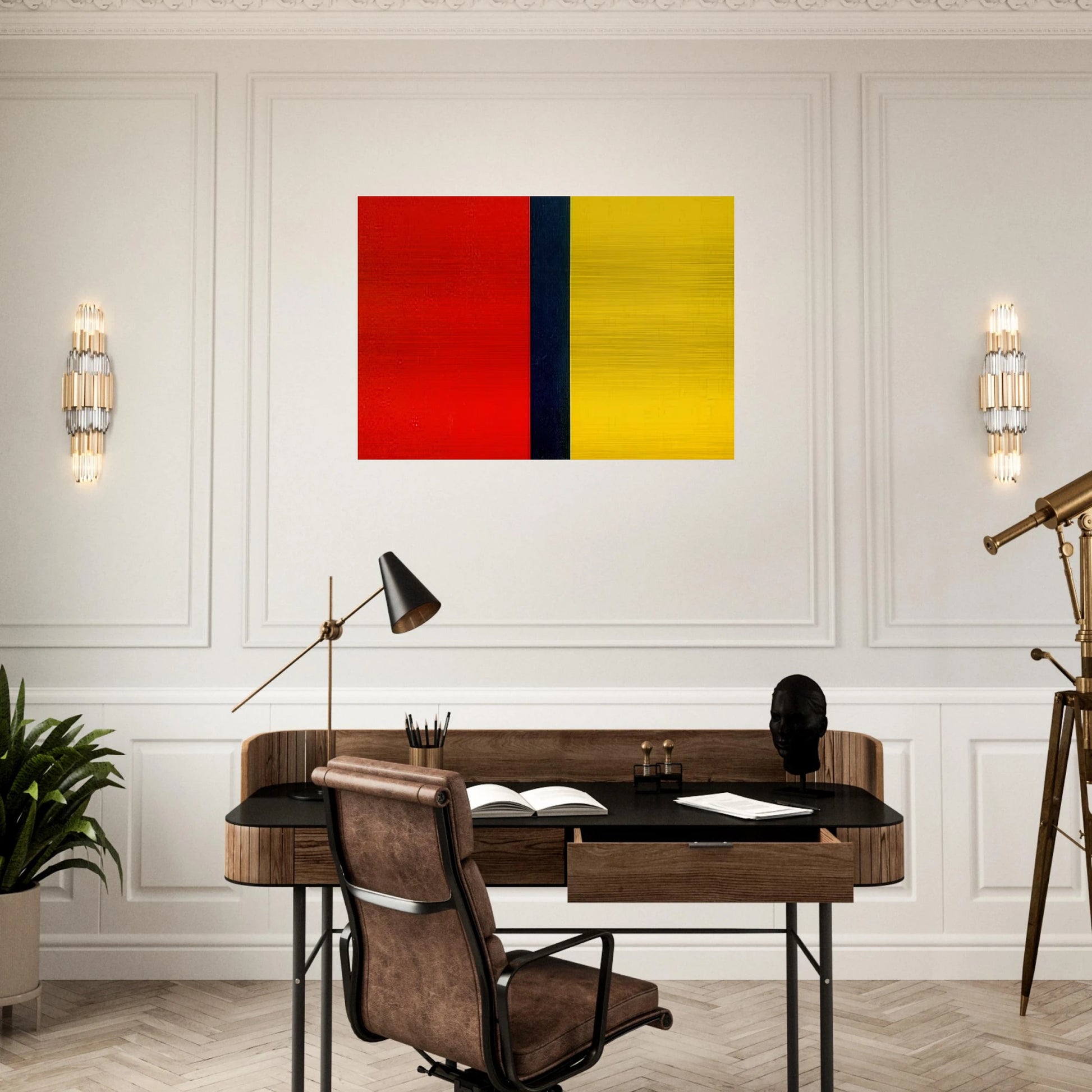 Who's Afraid of Red, Yellow, and Blue IV - Barnett Newman Brushed Aluminum Print - 70x100 cm / 28x40 inches | Barnett Newman Aluminum Print | Barnett Newman Prints