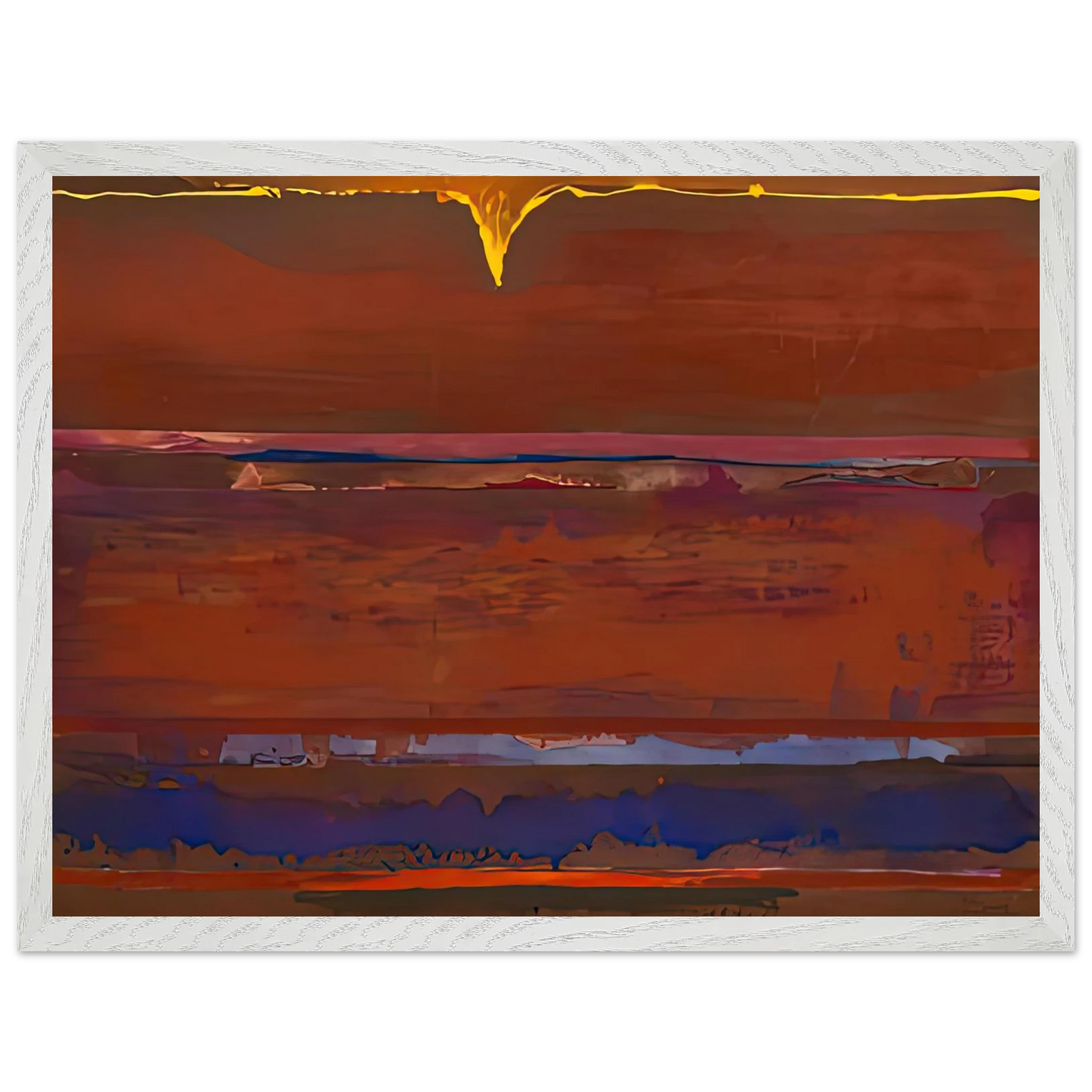 Helen Frankenthaler - Desert Pulse, 1991- Wall Art - 30x40 cm / 12x16 inches - Premium Wooden Framed Poster With Fine Art Paper-canvas - White frame