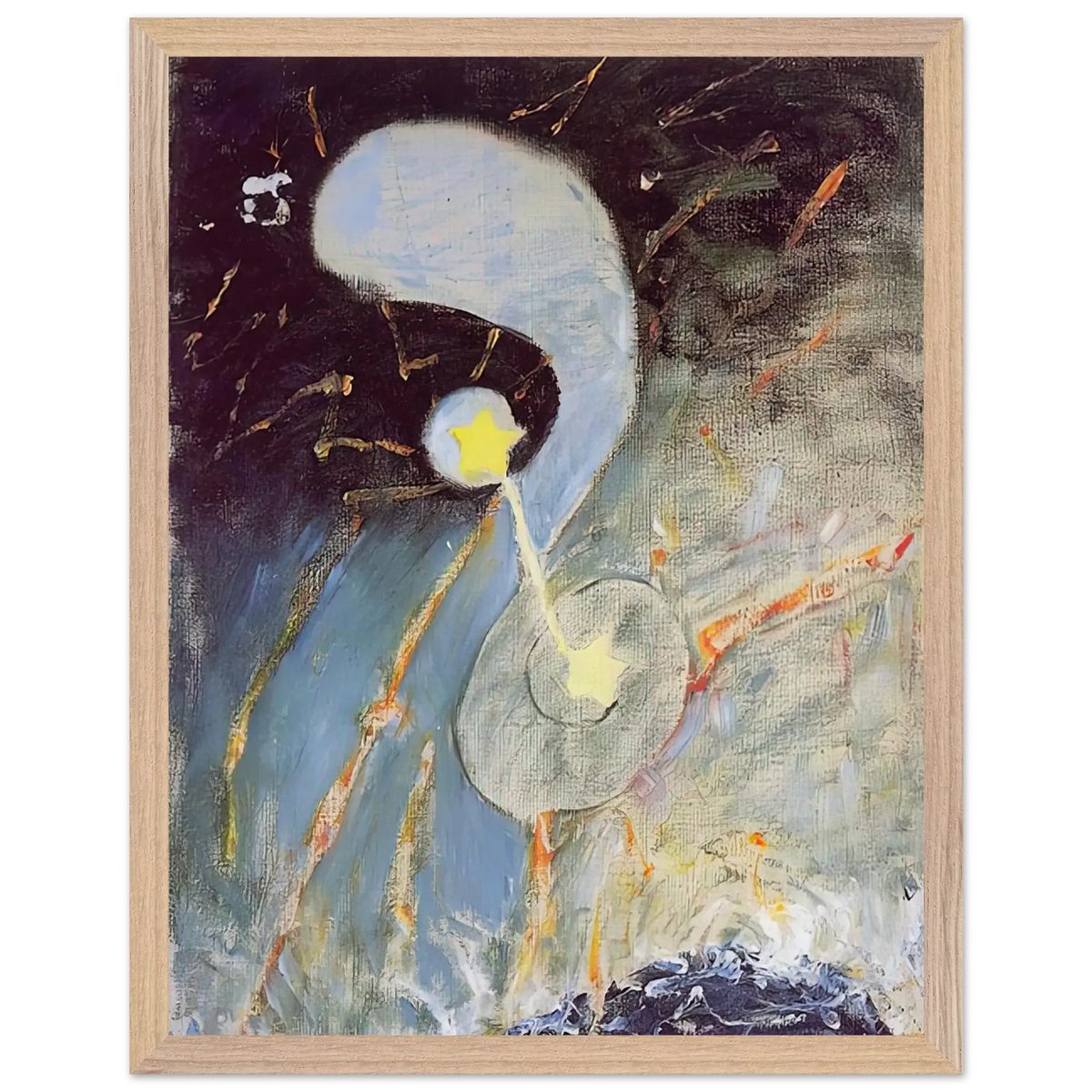 Hilma af Klint - CHAOS NR 2 1906 Wall art - 13x18 cm / 5x7 Inches - Premium Wooden Framed Poster With Fine Art Paper - Black frame