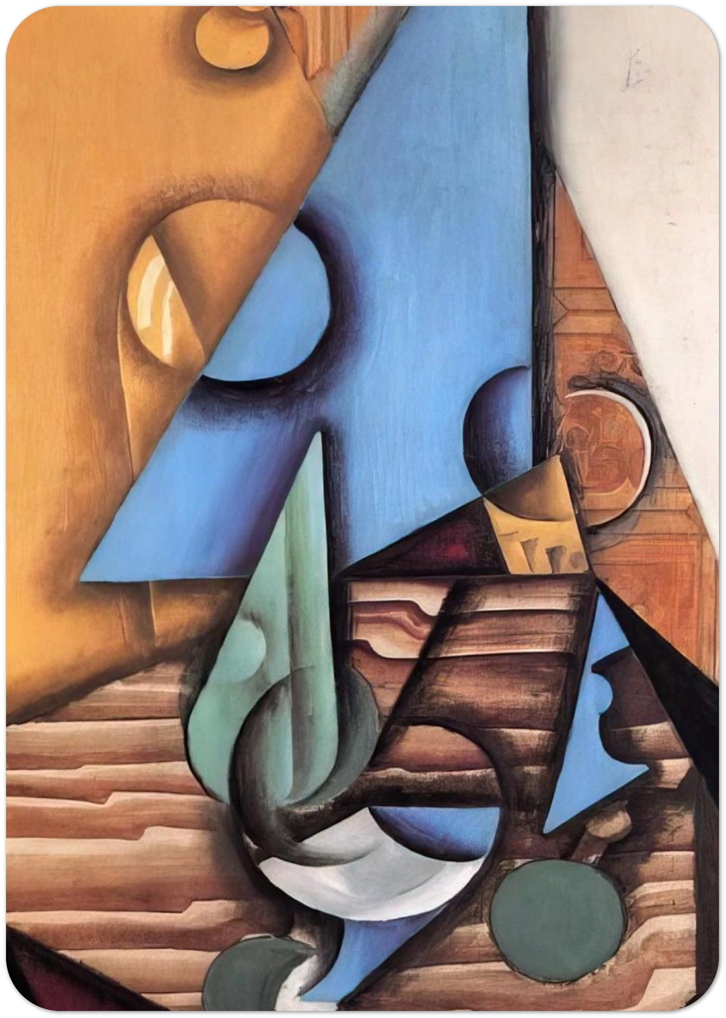BOTTLE AND GLASS ON A TABLE 1914 By Juan Gris Pack of 10 Post Cards | Juan Gris Post Cards | A6 (10.5 x 14.8 cm) - 4.1 x 5.8 inches