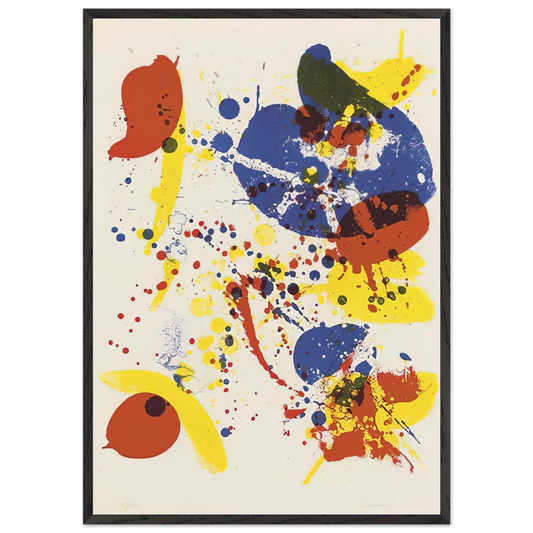Untitled  from Pasadena Box   Lembark L62  - Sam Francis 70x100 cm / 28x40 inches Framed Art Print – Black Wooden Frame
