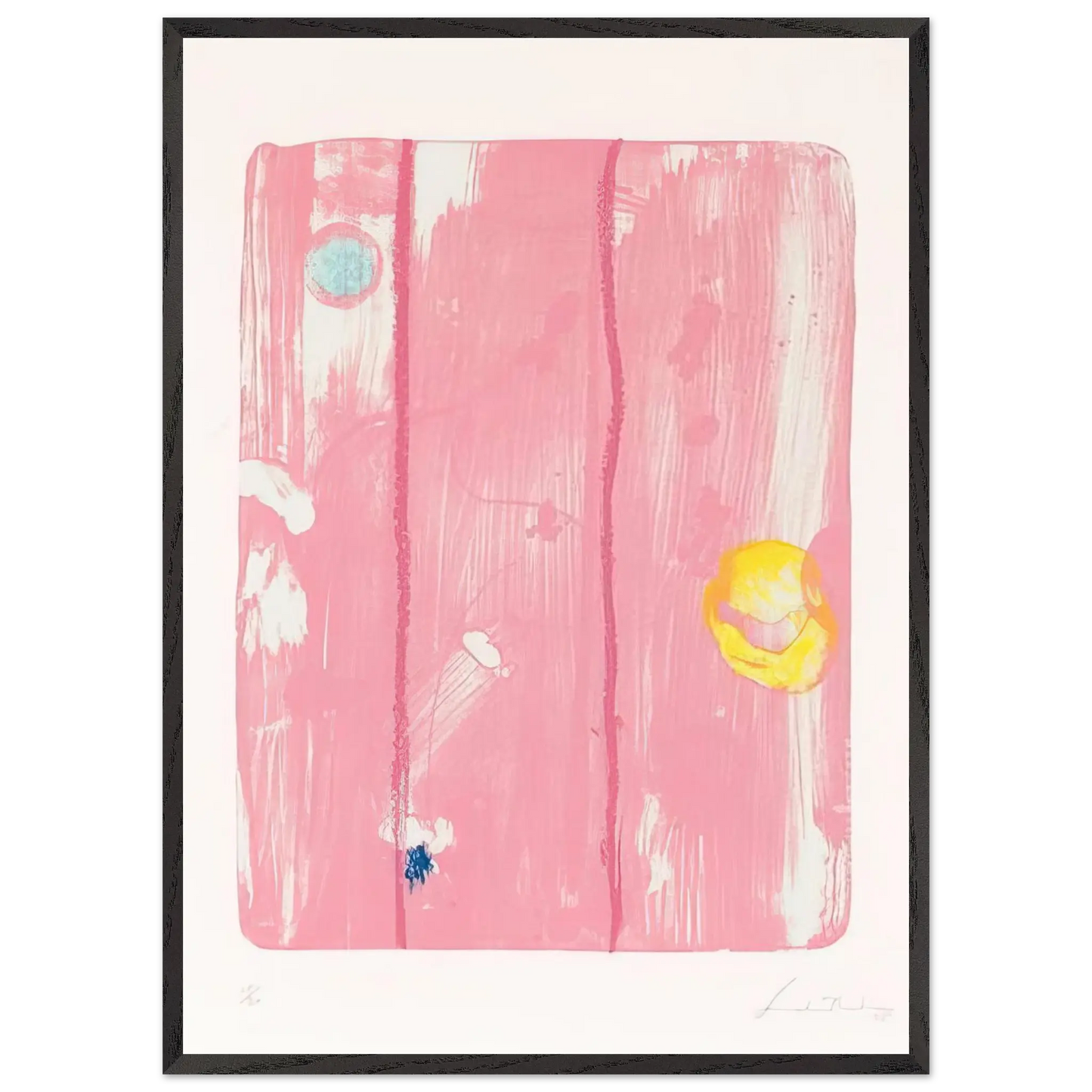 Helen Frankenthaler - Reflections VIII - 1995 Wall art - 13x18 cm / 5x7 Inches - Premium Wooden Framed Poster With Fine Art Paper - Black frame
