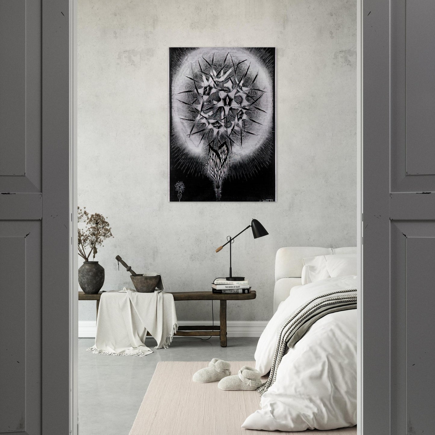 PRICKLY FLOWER - MC Escher Brushed Aluminum Print - 70x100 cm / 28x40 inches | MC Escher Aluminum Print | MC Escher Prints