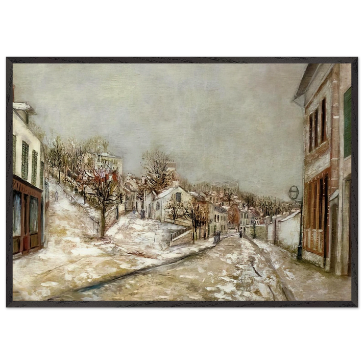 VIEW OF PONTOISE - Maurice Utrillo 70x100 cm / 28x40 inches Framed Art Print – Black Wooden Frame