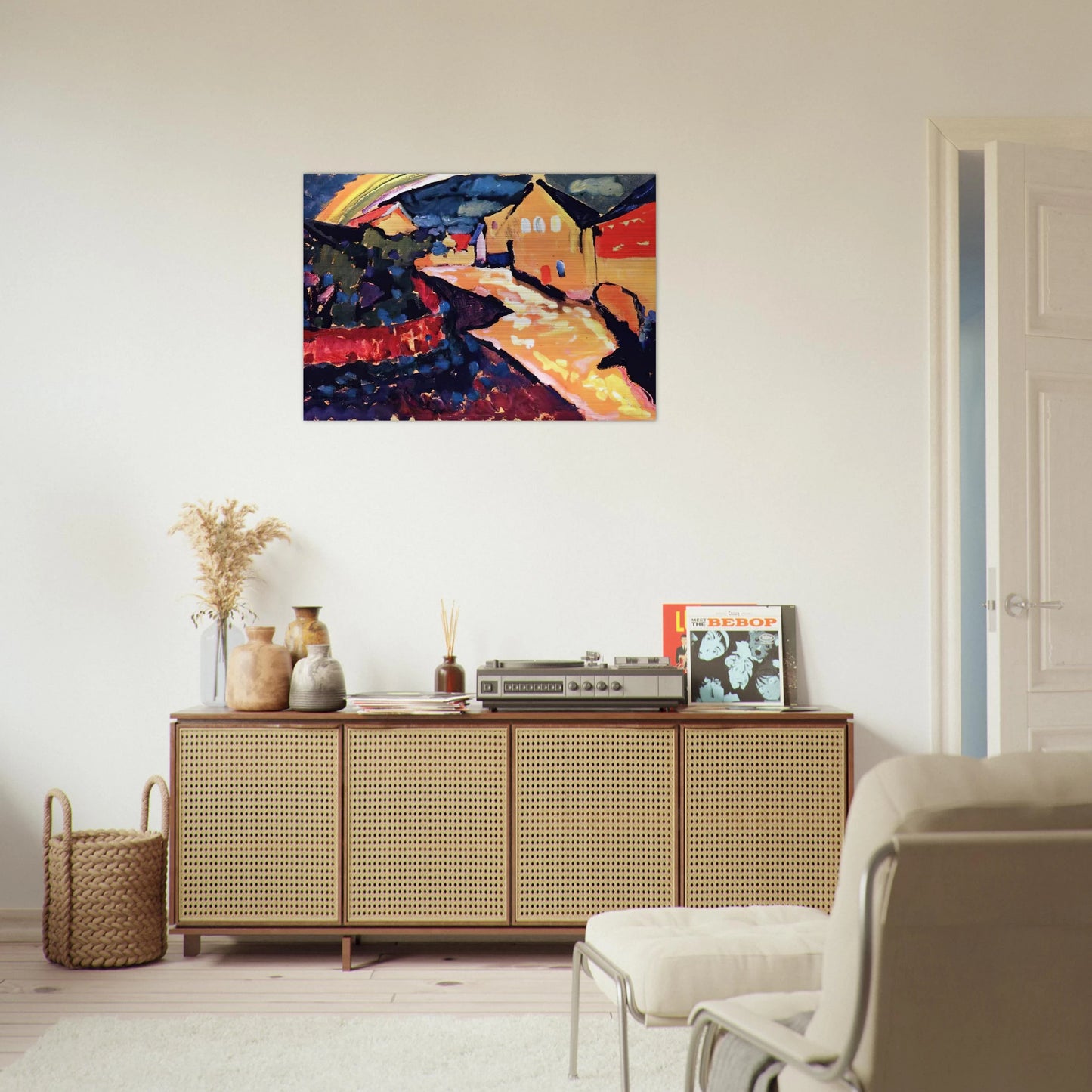 MURNAU WITH RAINBOW 1909 - Wassily Kandinsky Brushed Aluminum Print - 70x100 cm / 28x40 inches | Wassily Kandinsky Aluminum Print | Wassily Kandinsky Prints